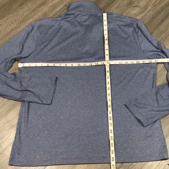 Polo Ralph Lauren Performance Heather Blue Quarter Zip Pull Over Knit Shirt - Picture 9 of 9